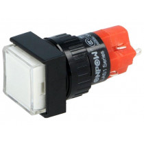V16F-11-W; Switch: push-button; Pos: 2; SPDT; 3A/250VAC; 2A/24VDC; ON-(ON); ONPOW