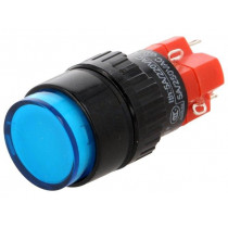 V16Y-11Z-24B; Switch: push-button; Pos: 2; SPDT; 3A/220VAC; 2A/24VDC; ON-ON; blue; ONPOW