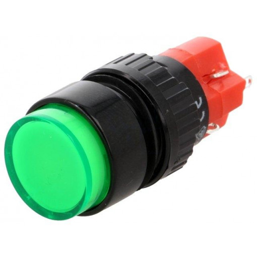 V16Y-11Z-24G; Switch: push-button; Pos: 2; SPDT; 3A/220VAC; 2A/24VDC; ON-ON; green; ONPOW