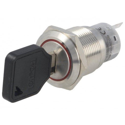 ; Switch: key switch; Stabl.pos: 2; Switch.method: ON-ON; Ø19mm; 90°; ONPOW ; Switch: key switch; Stabl.pos: 2; Switch.method: ON-ON; Ø19mm; 90°; ONPOW