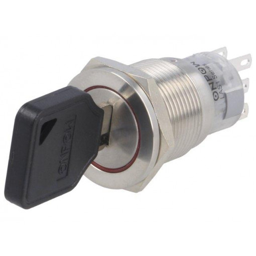 ; Switch: key switch; Stabl.pos: 3; Contacts: 3PST; Ø19mm; Key: flat; ONPOW