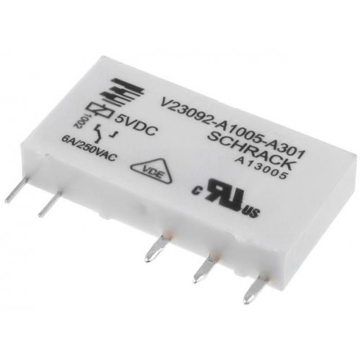 1393236-2; Relay: electromagnetic; SPDT; Ucoil: 5VDC; 6A/250VAC; 6A/30VDC; TE Connectivity