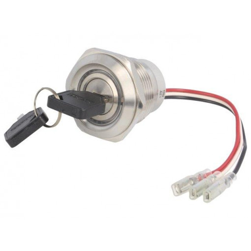 ; Switch: key switch; Stabl.pos: 3; Contacts: 3PST; Ø30mm; Key: flat; ONPOW