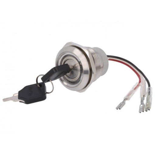 ; Switch: key switch; Stabl.pos: 3; Contacts: 3PST; Ø30mm; Key: flat; ONPOW