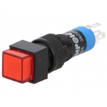 ; Switch: push-button; Pos: 2; SPDT; 0.5A/250VAC; 1A/24VDC; ON-ON; red; ONPOW