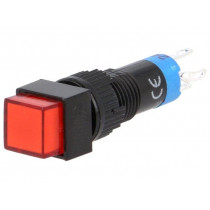 ; Switch: push-button; Pos: 2; SPDT; 0.5A/250VAC; 1A/24VDC; ON-ON; red; ONPOW