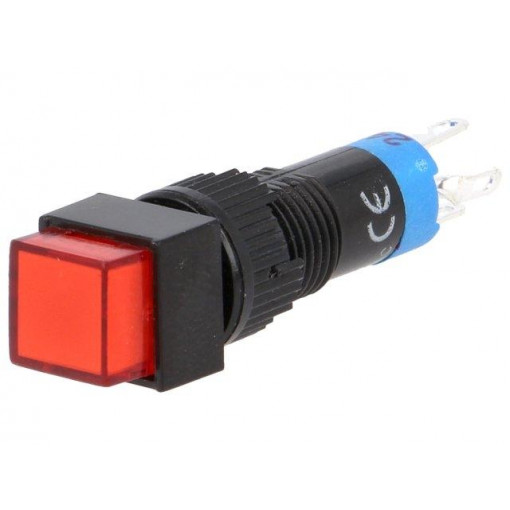 ; Switch: push-button; Pos: 2; SPDT; 0.5A/250VAC; 1A/24VDC; ON-ON; red; ONPOW