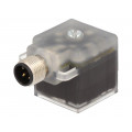 30567 VAD 1F-4-3-M12-5; Adapter; M12 male,DIN 43650 plug; PIN: 3; angled 90°; Case: form A; LUMBERG AUTOMATION