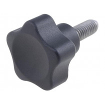 VC.692/25-SST-P-M6X16; Knob; Ø: 25mm; Ext.thread: M6; 16mm; H: 20mm; polyamide; ELESA+GANTER