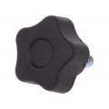 VCT.25 P-M5X10-C9; Knob; Ø: 25mm; Ext.thread: M5; 10mm; H: 19mm; technopolymer (PA); ELESA+GANTER