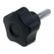 VCT.25 P-M5X16; Knob; Ø: 25mm; Ext.thread: M5; 16mm; H: 19mm; technopolymer (PA); ELESA+GANTER