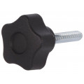 VCT.25 P-M5X25-C9; Knob; Ø: 25mm; Ext.thread: M5; 25mm; H: 19mm; technopolymer (PA); ELESA+GANTER