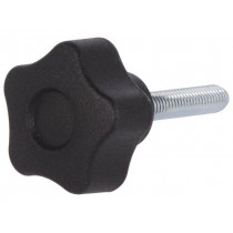 VCT.25 P-M5X25-C9; Knob; Ø: 25mm; Ext.thread: M5; 25mm; H: 19mm; technopolymer (PA); ELESA+GANTER