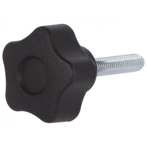 VCT.25 P-M5X25-C9; Knob; Ø: 25mm; Ext.thread: M5; 25mm; H: 19mm; technopolymer (PA); ELESA+GANTER