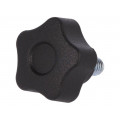 VCT.25 P-M6X10-C9; Knob; Ø: 25mm; Ext.thread: M6; 10mm; H: 19mm; technopolymer (PA); ELESA+GANTER