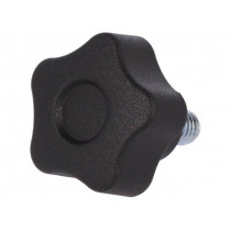 VCT.25 P-M6X10-C9; Knob; Ø: 25mm; Ext.thread: M6; 10mm; H: 19mm; technopolymer (PA); ELESA+GANTER
