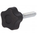 VCT.25 P-M6X30-C9; Knob; Ø: 25mm; Ext.thread: M6; 30mm; H: 19mm; technopolymer (PA); ELESA+GANTER