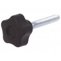 VCT.25 P-M6X40-C9; Knob; Ø: 25mm; Ext.thread: M6; 40mm; H: 19mm; technopolymer (PA); ELESA+GANTER