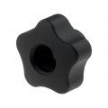 VCT.32 FP-M6; Knob; Ø: 32mm; Int.thread: M6; 12mm; H: 23mm; technopolymer (PP); ELESA+GANTER