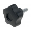 VCT.32 P-M6X16; Knob; Ø: 32mm; Ext.thread: M6; 16mm; H: 23mm; technopolymer (PP); ELESA+GANTER