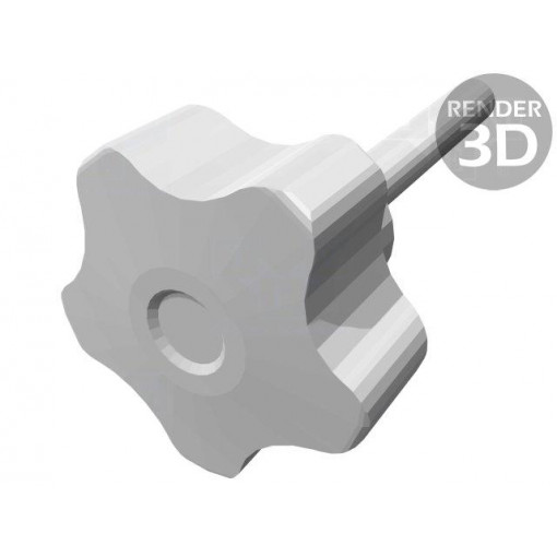 VCT.32 P-M6X40-C6; Knob; Ø: 32mm; Ext.thread: M6; 40mm; H: 23mm; technopolymer (PP); ELESA+GANTER