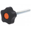 VCT.32 P-M6X50-C2; Knob; Ø: 32mm; Ext.thread: M6; 50mm; H: 23mm; technopolymer (PP); ELESA+GANTER