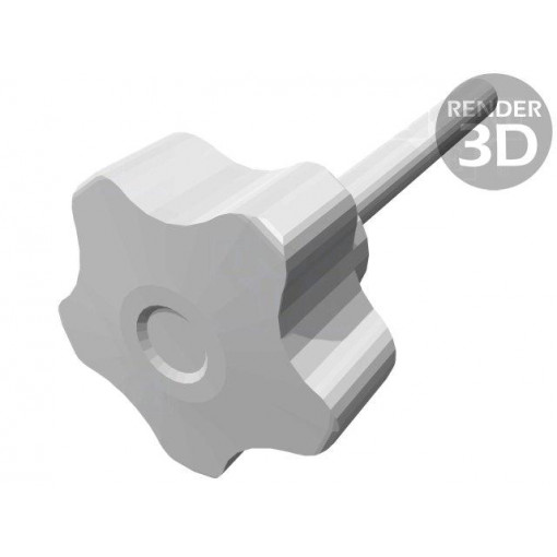 VCT.32 P-M6X50-C9; Knob; Ø: 32mm; Ext.thread: M6; 50mm; H: 23mm; technopolymer (PP); ELESA+GANTER