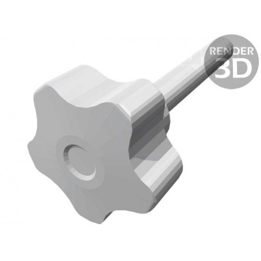 VCT.32 P-M8X50-C3; Knob; Ø: 32mm; Ext.thread: M8; 50mm; H: 23mm; technopolymer (PP); ELESA+GANTER