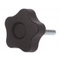 VCT.40 P-M6X30-C9; Knob; Ø: 40mm; Ext.thread: M6; 30mm; H: 27mm; technopolymer (PP); ELESA+GANTER