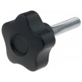 VCT.40 P-M8X35; Knob; Ø: 40mm; Ext.thread: M8; 35mm; H: 27mm; technopolymer (PP); ELESA+GANTER VCT.40 P-M8X35; Knob; Ø: 40mm; Ext.thread: M8; 35mm; H: 27mm; technopolymer (PP); ELESA+GANTER