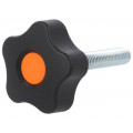 VCT.40 P-M8X40-C2; Knob; Ø: 40mm; Ext.thread: M8; 40mm; H: 27mm; technopolymer (PP); ELESA+GANTER VCT.40 P-M8X40-C2; Knob; Ø: 40mm; Ext.thread: M8; 40mm; H: 27mm; technopolymer (PP); ELESA+GANTER