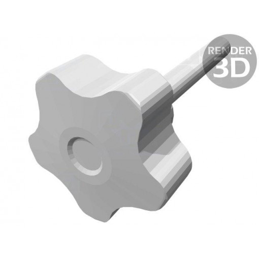 VCT.40 P-M8X55-C3; Knob; Ø: 40mm; Ext.thread: M8; 55mm; H: 27mm; technopolymer (PP); ELESA+GANTER