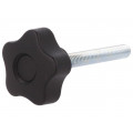 VCT.40 P-M8X55-C9; Knob; Ø: 40mm; Ext.thread: M8; 55mm; H: 27mm; technopolymer (PP); ELESA+GANTER VCT.40 P-M8X55-C9; Knob; Ø: 40mm; Ext.thread: M8; 55mm; H: 27mm; technopolymer (PP); ELESA+GANTER