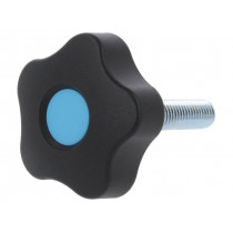 VCT.50 P-M10X40-C5; Knob; Ø: 50mm; Ext.thread: M10; 40mm; H: 32mm; technopolymer (PP); ELESA+GANTER