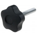 VCT.50 P-M10X50-C9; Knob; Ø: 50mm; Ext.thread: M10; 50mm; H: 32mm; technopolymer (PP); ELESA+GANTER