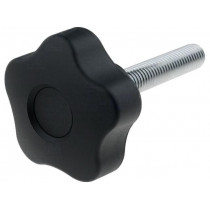 VCT.50 P-M10X50-C9; Knob; Ø: 50mm; Ext.thread: M10; 50mm; H: 32mm; technopolymer (PP); ELESA+GANTER