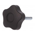 VCT.50 P-M8X40-C9; Knob; Ø: 50mm; Ext.thread: M8; 40mm; H: 32mm; technopolymer (PP); ELESA+GANTER