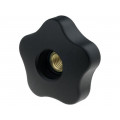 VCT.63FP-M12; Knob; Ø: 63mm; Int.thread: M12; 26mm; H: 37mm; technopolymer (PP); ELESA+GANTER