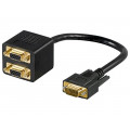 93263; Cable; D-Sub 15pin HD plug,D-Sub 15pin HD socket x2; 0.1m; Goobay