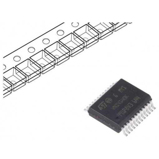 VNI4140K; IC: driver; high-side; 700mA; Channels: 4; PowerSSO24; Package: tube; STMicroelectronics
