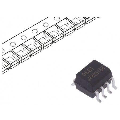 VO0661T; Optocoupler; SMD; Channels: 2; Out: logic; 6kV; 10Mbps; SO8; VISHAY
