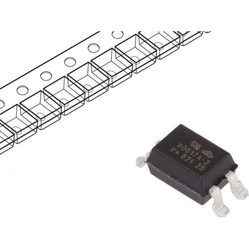 VO617A-2X017T; Optocoupler; SMD; Channels: 1; Out: transistor; Uinsul: 5.3kV; VISHAY