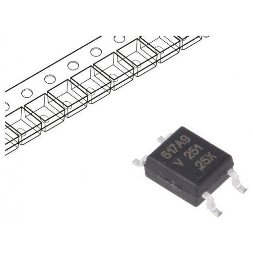 VOM617A-9X001T; Optocoupler; SMD; Channels: 1; Out: transistor; Uinsul: 3.75kV; SOP4; VISHAY