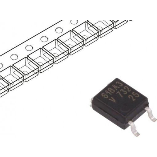 VOM618A-3T; Optocoupler; SMD; Channels: 1; Out: transistor; Uinsul: 3.75kV; SOP4; VISHAY