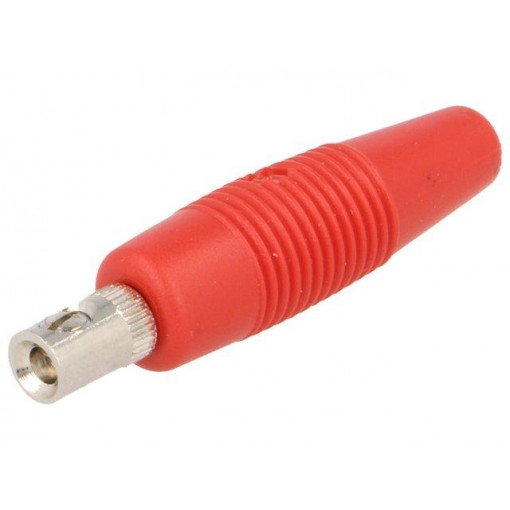 VON20RT; Plug; 4mm banana; 16A; 60VDC; red; non-insulated; 3mΩ; 2.5AWG; HIRSCHMANN T&M