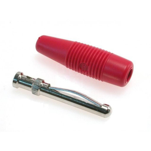VON30RT; Plug; 4mm banana; 30A; 60VDC; red; non-insulated; 3mΩ; 2.5mm2; 51mm; HIRSCHMANN T&M