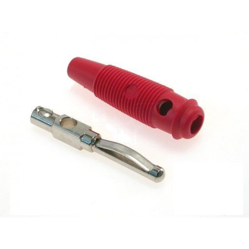 VQ20RT; Plug; 4mm banana; 16A; 60VDC; red; 3mΩ; 1.5mm2; Contacts: brass; HIRSCHMANN T&M