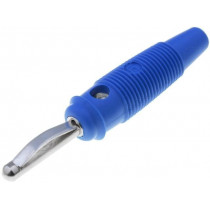 VQ30BL; Plug; 4mm banana; 16A; 60VDC; blue; 3mΩ; 1.5mm2; Contacts: brass; HIRSCHMANN T&M