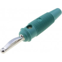 VQ30GN; Plug; 4mm banana; 16A; 60VDC; green; 3mΩ; 1.5mm2; Contacts: brass; HIRSCHMANN T&M