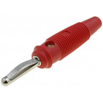 VQ30RT; Plug; 4mm banana; 16A; 60VDC; red; 3mΩ; 1.5mm2; Contacts: brass; HIRSCHMANN T&M
